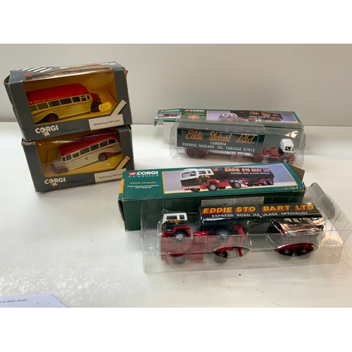 187 - 4x Boxed Corgi Model Lorries and Coaches