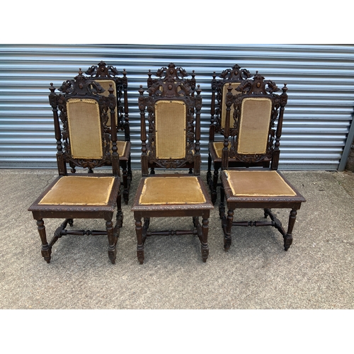 171 - 6x Carved Oak Dining Chairs