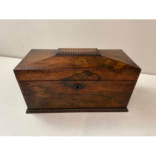 218 - Rosewood Sarcophagus Tea Caddy and Vintage Case