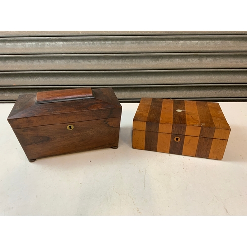 182 - Jewellery Box and Tea Caddy