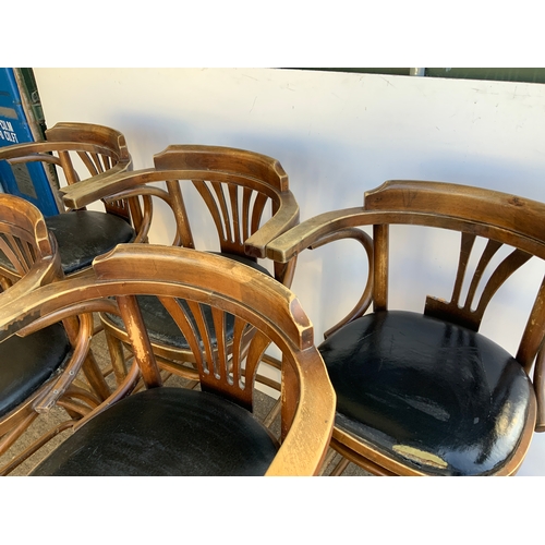 277 - 5x High Back Bentwood Stools