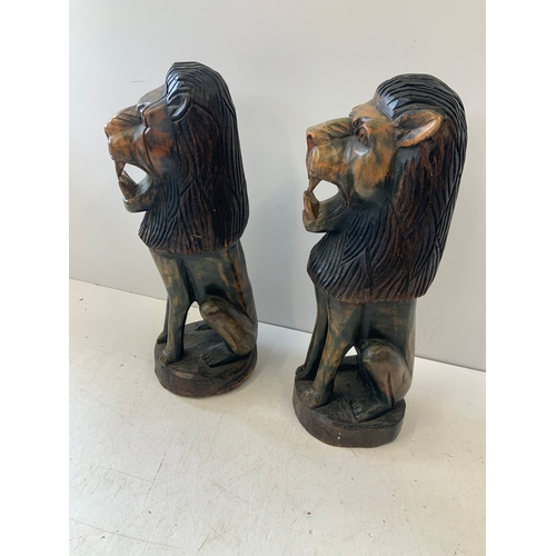 376 - Pair of Treen Lions