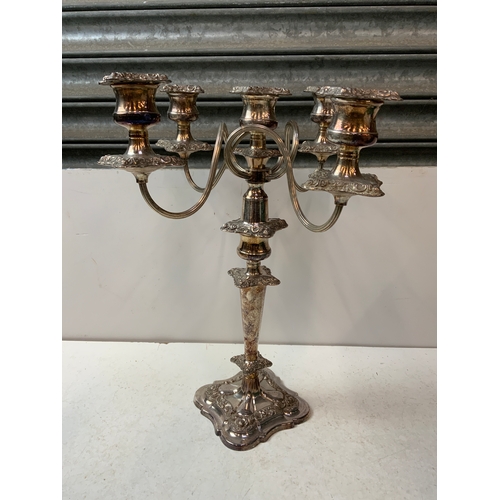 200 - Heavy Silver Plated Candelabra