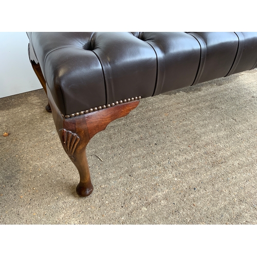 992 - Leather Button Topped Footstool