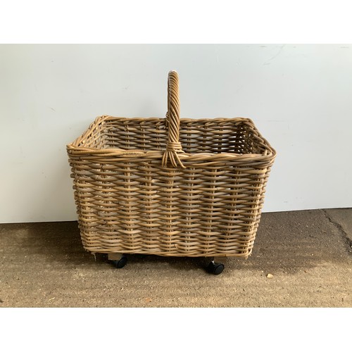 996 - Log Basket with Casters and Handle