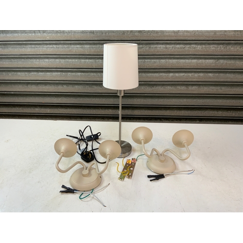 144 - Table Lamp and Wall Lights