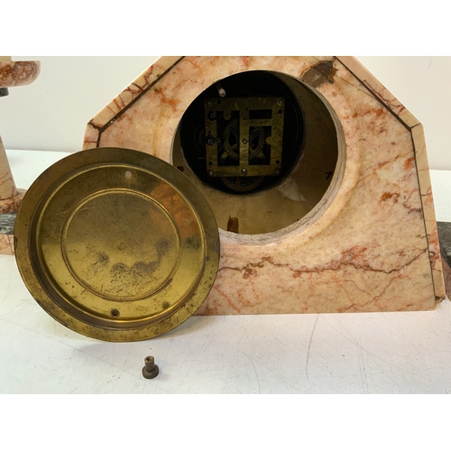 697 - Art Deco Clock Garniture