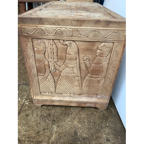 825 - African Carved Blanket Box