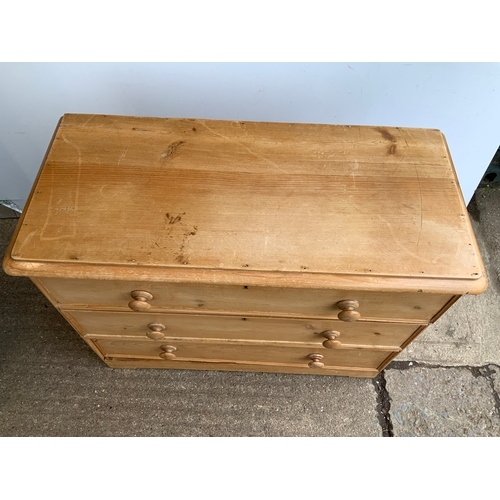 771 - Victorian Stripped Pine Chest of Drawers