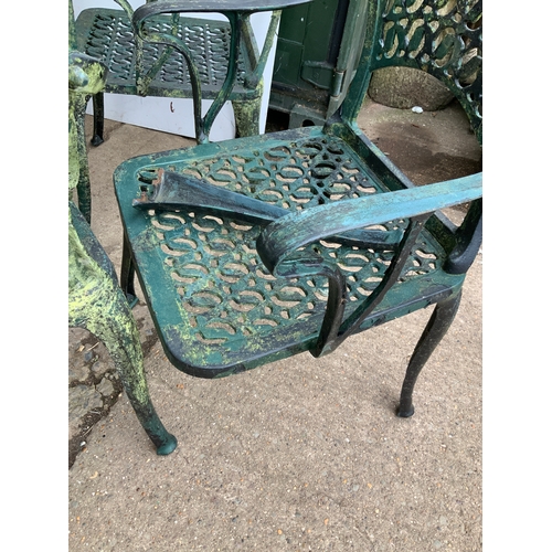 65 - Good Quality Garden Table and 6x Chairs - One Chair Leg Requires Repairing