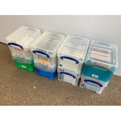 Plastic Storage Boxes and Contents