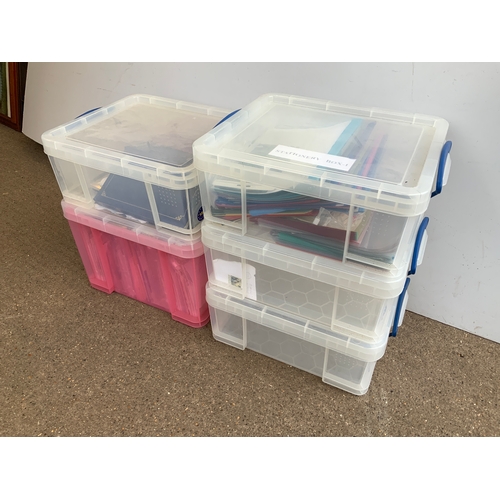 Plastic Storage Boxes and Contents