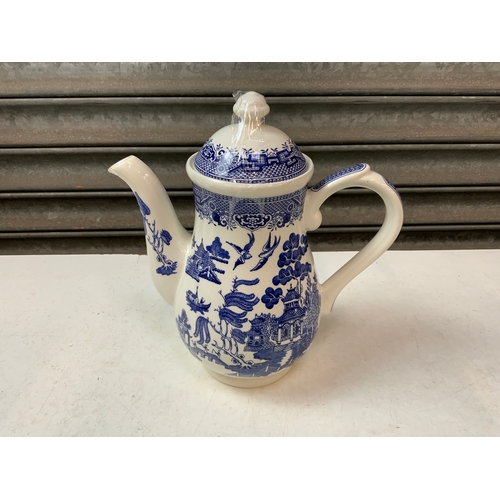 166 - Blue and White Coffee Pot