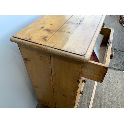 628 - Victorian Stripped Pine Chest of Drawers