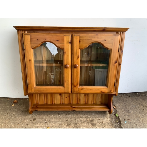 200A - Glazed Pine Hanging Cupboard