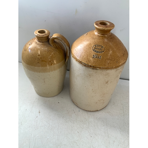 205 - 2x Stoneware Flagons - Barnstaple and Dartmouth