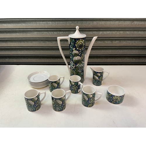 521 - Portmeirion Magic Garden Coffee Set - One Cup Missing