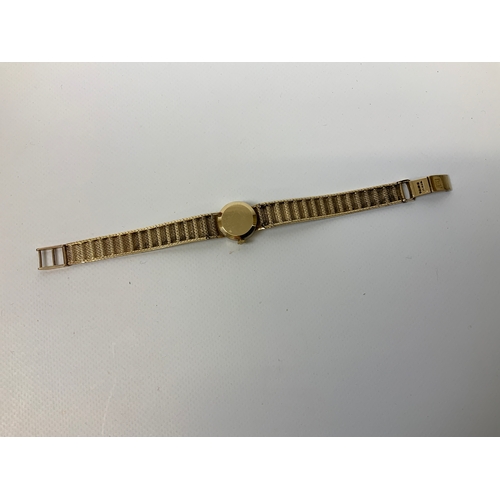 99 - 9ct Gold Ladies Omega Wristwatch with 9ct Gold Strap