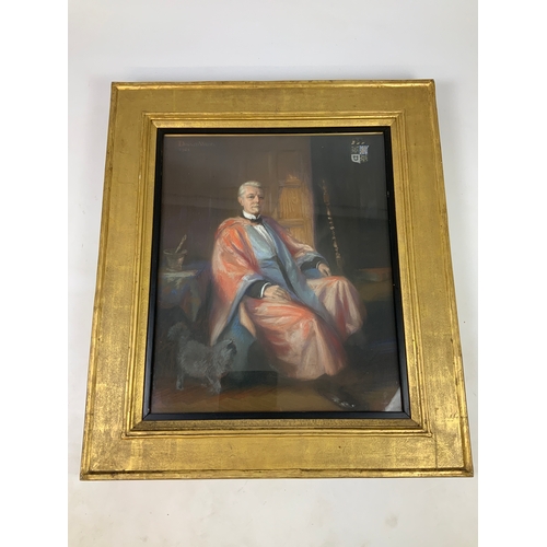 15 - Framed Portrait - Signed Donald Wood 1921 -  Visible Picture 58cm x 48cm