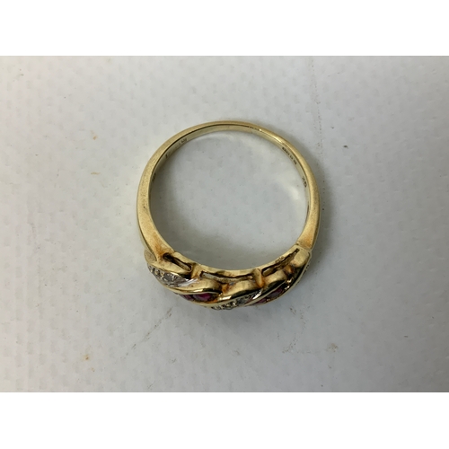 46 - 9ct Gold Ring - Size M