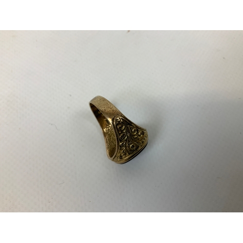 56 - 9ct Gold Signet Ring - Size R