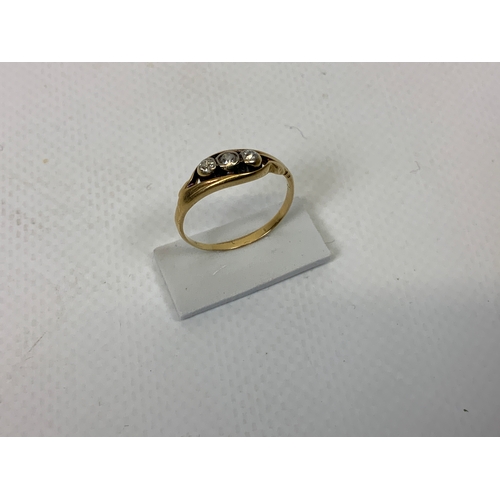 61 - Gold Ring - Size M - Hallmarks Rubbed - Buyer to Satisfy Content Prior to Bidding