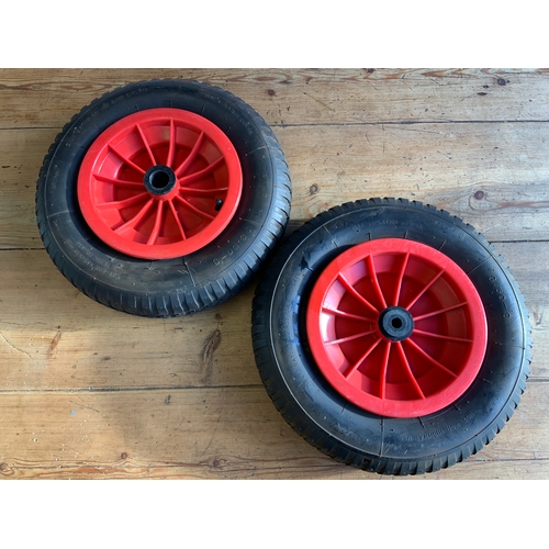 56 - 2x Wheelbarrow Wheels and Tyres