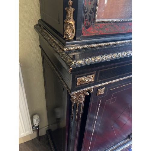 508 - Victorian Gilt Boulle Work Glazed Cabinet