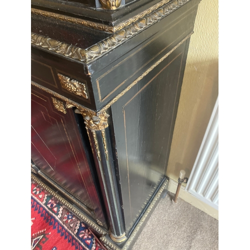 508 - Victorian Gilt Boulle Work Glazed Cabinet