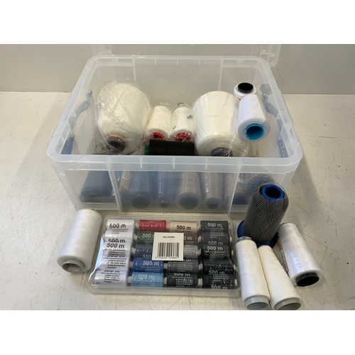 213 - Storage Box and Contents - Sewing Thread