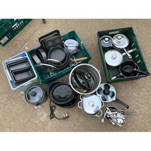 516 - Kitchenalia - Saucepans etc - crates not included