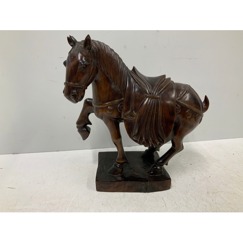 247 - Carved Hardwood Horse