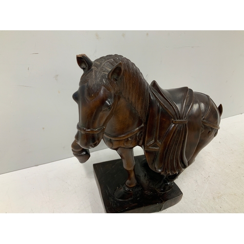 247 - Carved Hardwood Horse