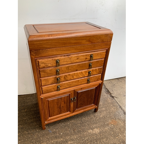 499 - Hardwood Cutlery Cabinet and Contents - Brights of Nettlebed