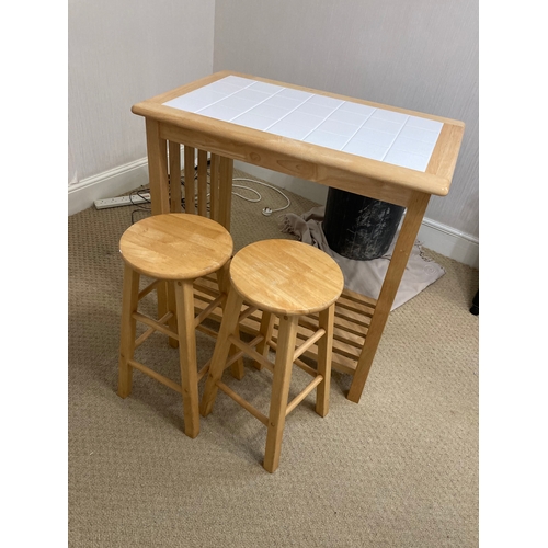 517 - Tiled Kitchen Table with Stools