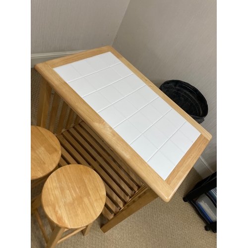 517 - Tiled Kitchen Table with Stools