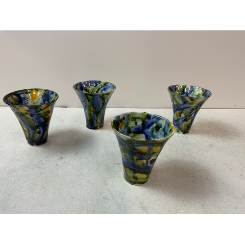 777 - 4x Studio Pottery Beakers