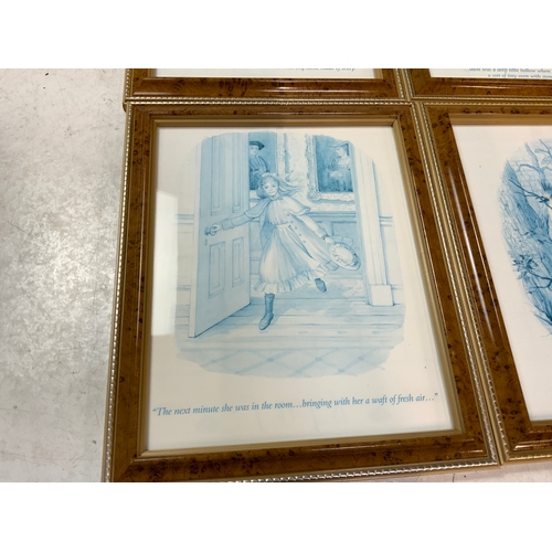 222 - Set of Framed Pictures from the Story The Secret Garden