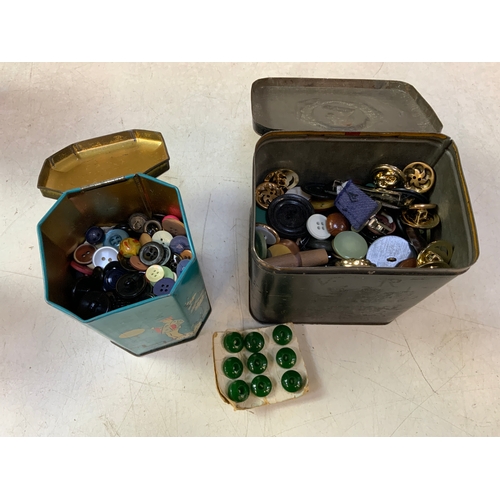 618 - Vintage Tins and Contents - Marbles and Buttons