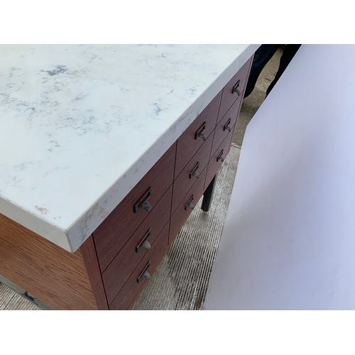 579 - White Stone Top Cabinet with Drawers