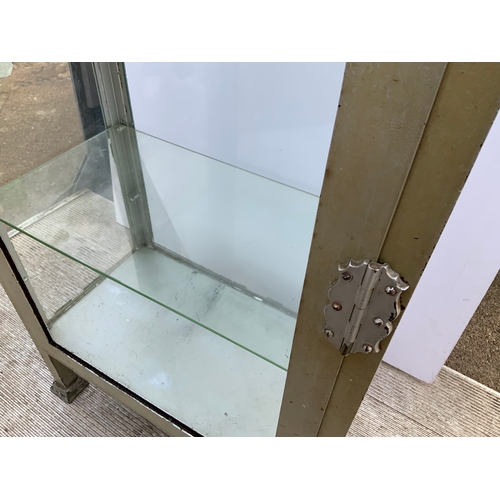 553 - Steel Glazed Cabinet - No Glass to Door