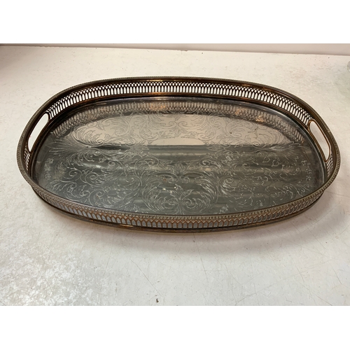 203 - Silver Galleried Tray