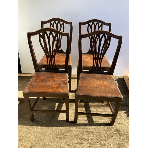 235 - Set of 4x 19th Century Oak Dining Chairs