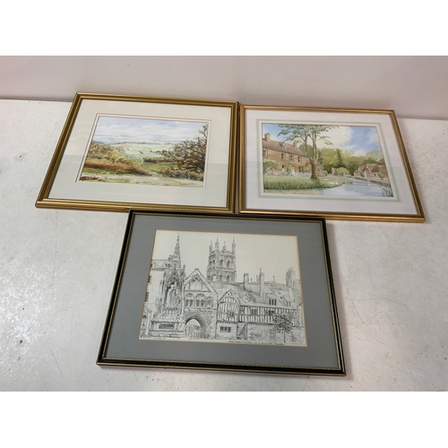 419 - 3x Framed Pictures