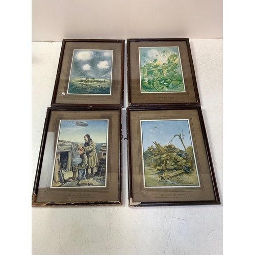 135 - 4x Bruce Bairnsfather WWII Coloured Prints