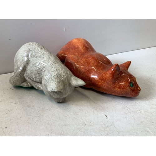 106 - 2x Porcelain Cats