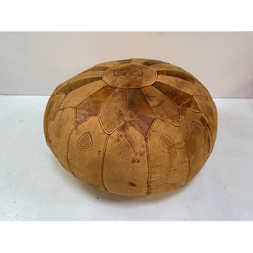437 - Leather Pouffee