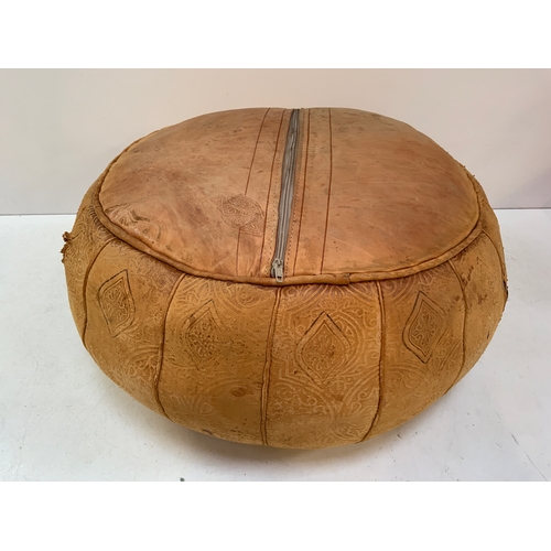 437 - Leather Pouffee