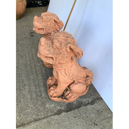 33A - Pair of Large Terracotta Chinese Foo Dogs