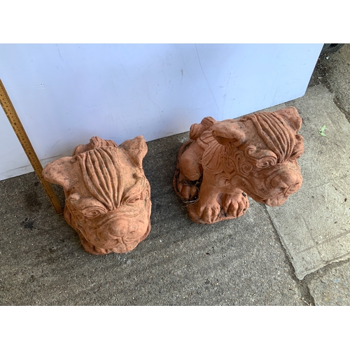 33A - Pair of Large Terracotta Chinese Foo Dogs